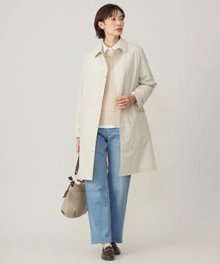 J.PRESS LADIES L 【洗える】BEZコットンナイロン ストライプ シャツカラー ブラウス ホワイトドビー系1