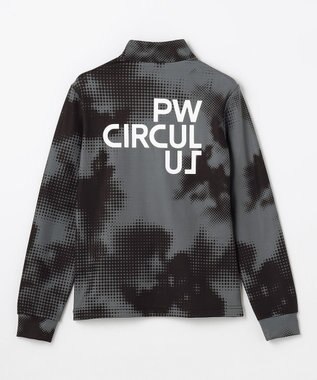 PW CIRCULUS 【裏起毛であたたか】【WOMEN】Dot camouflage ロングスリーブモックネックT  ゴルフウェア レディース ブラック系5