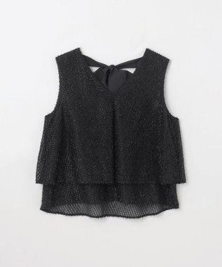 GRACE CONTINENTAL シフォンカットジャガードトップ ブラック