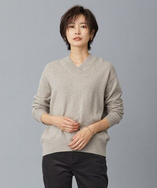 J.PRESS LADIES L 【洗える・WEB限定カラーあり】CASHMERE BLEND Vネック ニット ベージュ系