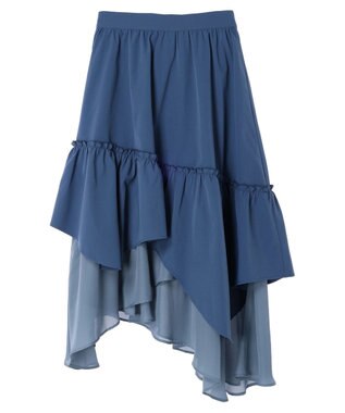 earth music&ecology イレヘムティアードスカート Blue