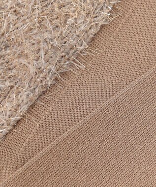 自由区 L 【洗える】フェザーラメ ニット モカ