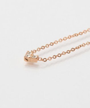 Phoebe 【金属アレルギー対応】スリービジューミニハートネックレス シャンパンゴールド