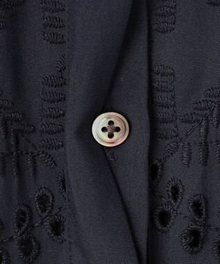 J.PRESS LADIES L 【一枚で着映え】エンブロイダリー ボクシーシャツ ネイビー系