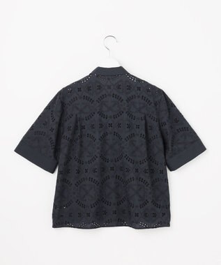 J.PRESS LADIES L 【一枚で着映え】エンブロイダリー ボクシーシャツ ネイビー系