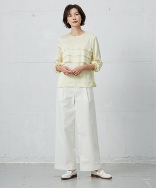 J.PRESS LADIES 【洗える】ヴィンテージWAVE ブラウス イエロー系