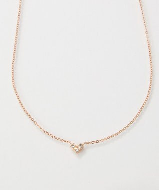 Phoebe 【金属アレルギー対応】スリービジューミニハートネックレス シャンパンゴールド