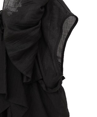 Green Parks マルチＷＡＹオフショルフリルブラウス Black