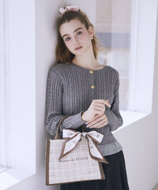 Maison de FLEUR スカーフ付きツイード2Wayバッグ
