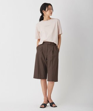 ICB 【洗える】 LooseWeave タックショートパンツ ダークブラウン系