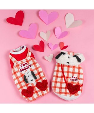 PET PARADISE スヌーピー ハートボア ロンパース  小型犬 レッド