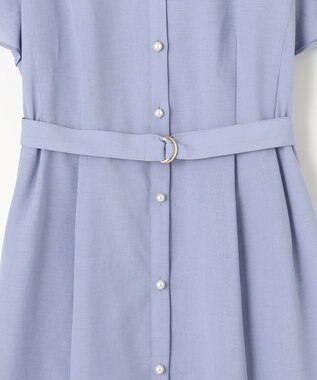 ANY SIS 【洗える】ビューティフレア シャツワンピース ライトブルー