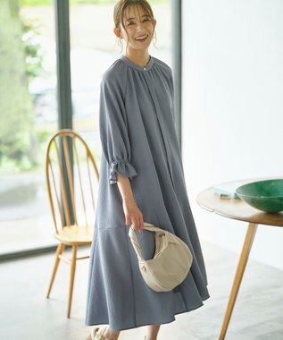  【WEB限定】クレープストレッチ シャツワンピース