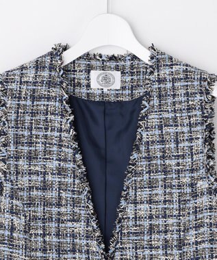 J.PRESS LADIES L ファニーツイード ジレ ネイビー系