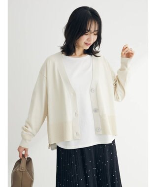 Green Parks 洗える　ショート丈カーディガン Light Beige
