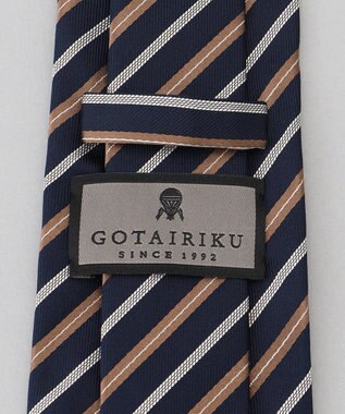 GOTAIRIKU  GOTAIRIKU別注【日本製】シルク ネクタイ_レジメンタル柄 ネイビー×ブラウン×グレー
