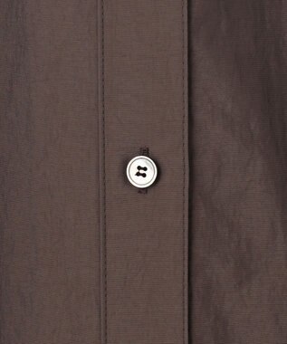 23区 【洗える】マットナイロンタフタ シャツワンピース ブラウン系