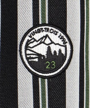 23区GOLF 【WOMEN】【吸汗速乾/ストレッチ】ストライプジャガードシャツ グリーン系2