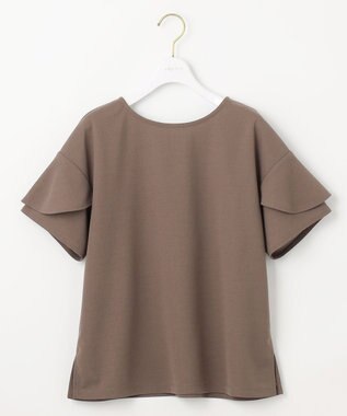 ANY SIS L 【前後着用・UVケア・洗える】2WAYジョーゼットジャージーフリル カットソー モカ