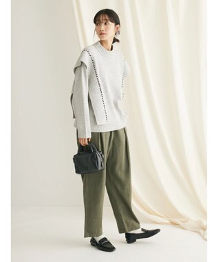 CRAFT STANDARD BOUTIQUE ハンドステッチニットプルオーバー Gray Mixture