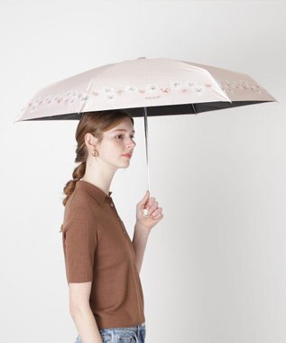 MOONBAT 【WEB限定/一級遮光99.99%】晴雨兼用折りたたみ日傘 ポール&ジョー(PAUL & JOE ACCESSOIRES)クリザンテーム/バイカラー 雨の日OK 遮熱 簡単開閉 UV 晴雨兼用 ベージュ