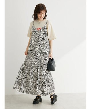 Green Parks ・ＥＬＥＮＣＡＲＥ　ＤＵＥ　レオパードキャミワンピ Beige