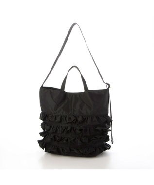 UNBILLION カシュカシュ cachecache / ナイロンフリル2wayトートバッグ ブラック