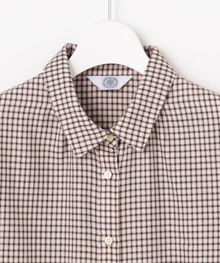 J.PRESS LADIES サイロチェック シャツ アイボリー×ネイビー×ピンク系