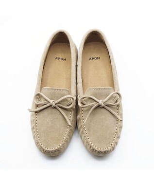 APOM ドライビングシューズ10 ベージュスエード