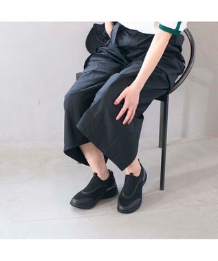 ing <ing>【レイン対応】ニットスリッポンスニーカー ブラック