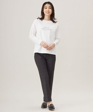 J.PRESS LADIES L ロゴ ロングスリーブ Tシャツ ホワイト系