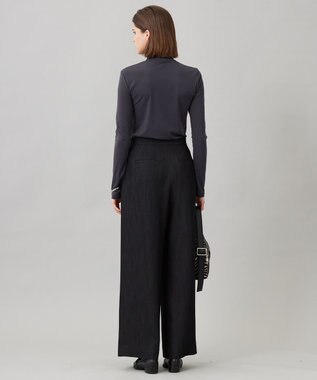 ICB 【洗える】 パウダリーチュール ハイネックトップス チャコール系