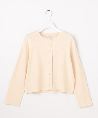 Feroux 胸元刺繍パールニット カーディガン