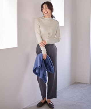 ANY 【洗濯機可】ラメハイネックＴシャツ オフ