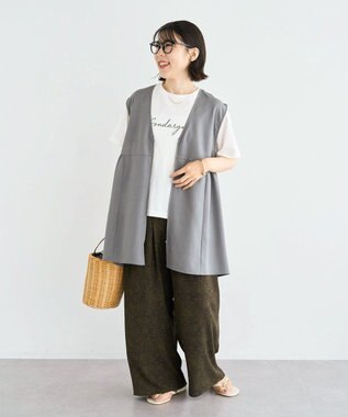 Green Parks フロッキー筆記体ロゴボックスＴシャツ Off White