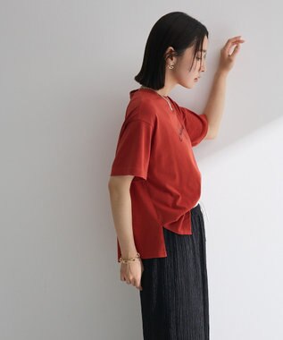 Green Parks フロッキー筆記体ロゴボックスＴシャツ Orange