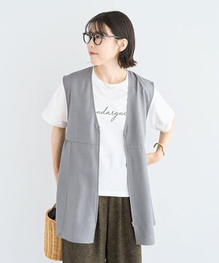 Green Parks フロッキー筆記体ロゴボックスＴシャツ Off White