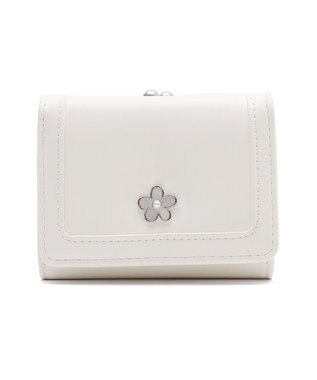 WEGO フラワーガマ口ウォレット ホワイト