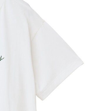 Green Parks フロッキー筆記体ロゴボックスＴシャツ Off White