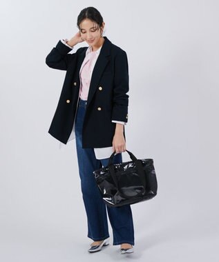 LeSportsac TWO HANDLE ZIP TOTE/ブラックシャイン ブラックシャイン