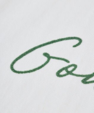 Green Parks フロッキー筆記体ロゴボックスＴシャツ Off White