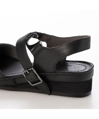 ing <ing>【WEB限定】ウエッジヒールレザーサンダル ブラック