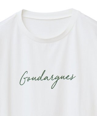 Green Parks フロッキー筆記体ロゴボックスＴシャツ Off White