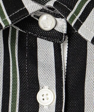 23区GOLF 【WOMEN】【吸汗速乾/ストレッチ】ストライプジャガードシャツ グリーン系2