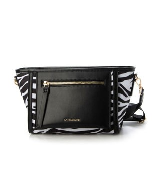 LA BAGAGERIE リサイクルレザー　フラップショルダー ゼブラ