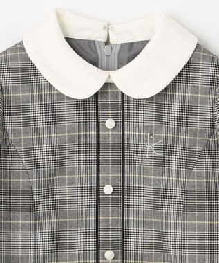 組曲 KIDS 【110-140cm】グレンチェック ワンピース グレー系3