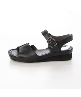 ing <ing>【WEB限定】ウエッジヒールレザーサンダル ブラック