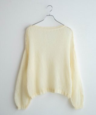 WEGO モヘアライクニットプルオーバー ホワイトアイボリー