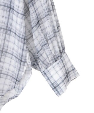 earth music&ecology シアーチェックシャツ Off White