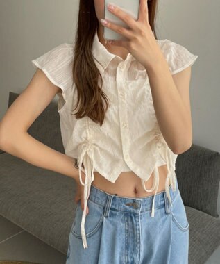 WEGO シアードロストシャツ ホワイトアイボリー